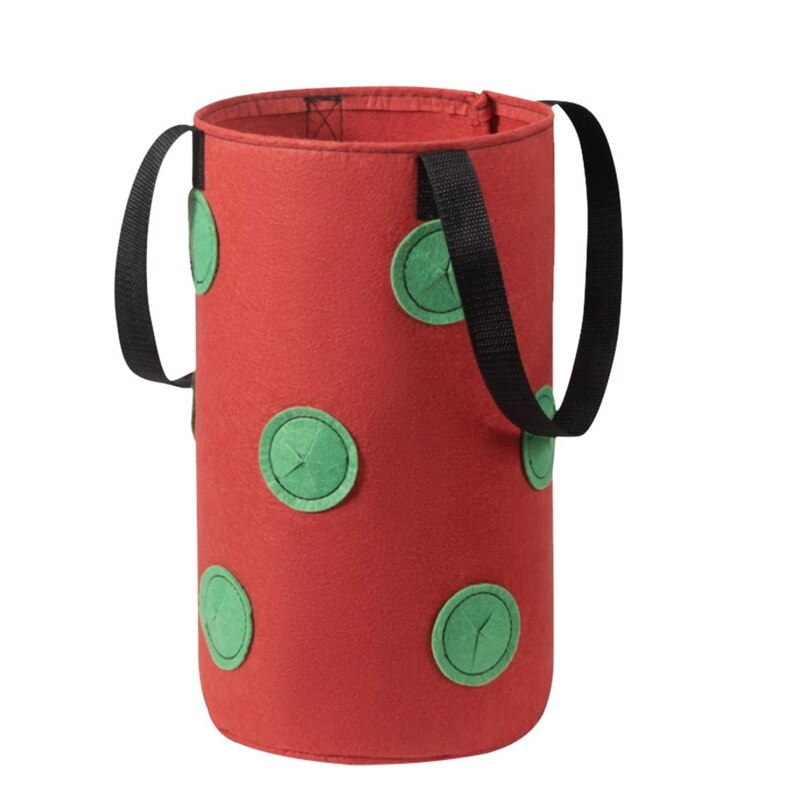 Bolsa de plantación de fresas, macetas de fieltro, bolsas de cultivo de tela, maceta colgante para cultivo de vegetales, Vertical, con bolsillos de visualización: Red  fabric grow pot