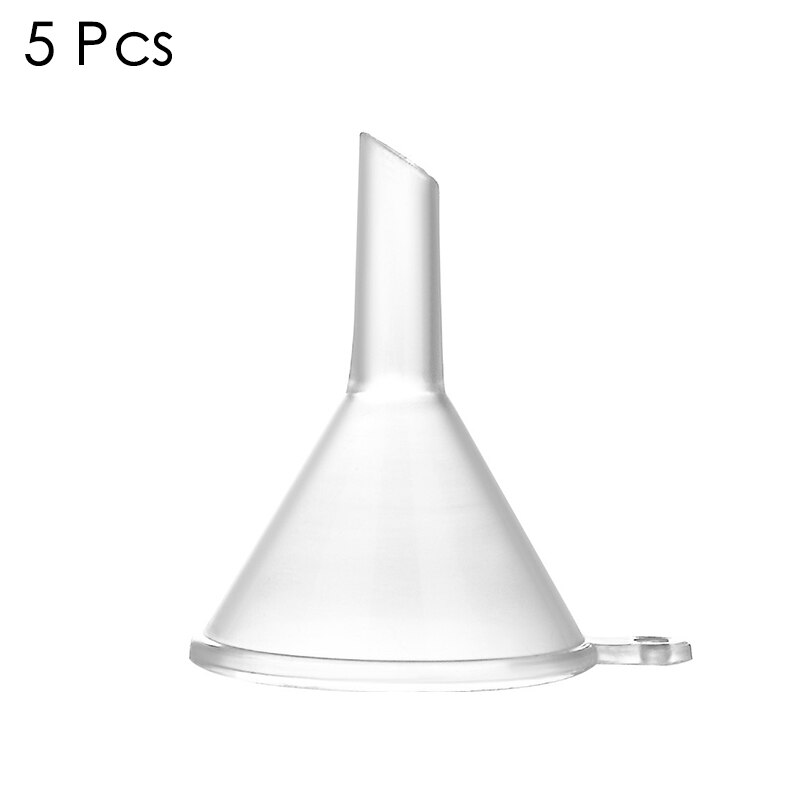 Embudo pequeño de aluminio con artístico de arena, embudos de boca pequeña para llenar frascos de laboratorio, sal, pimienta, hierbas, aceites, utensilios de cocina líquidos #9: 5pcs clear