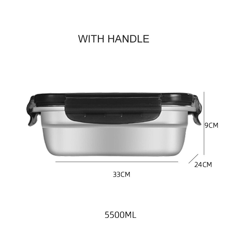 Baispo Korean Style Lunch Box Induction Cooker Heating Food Container 304 Stainless Steel Bento Box Kitchen Accessories: B-5500ml