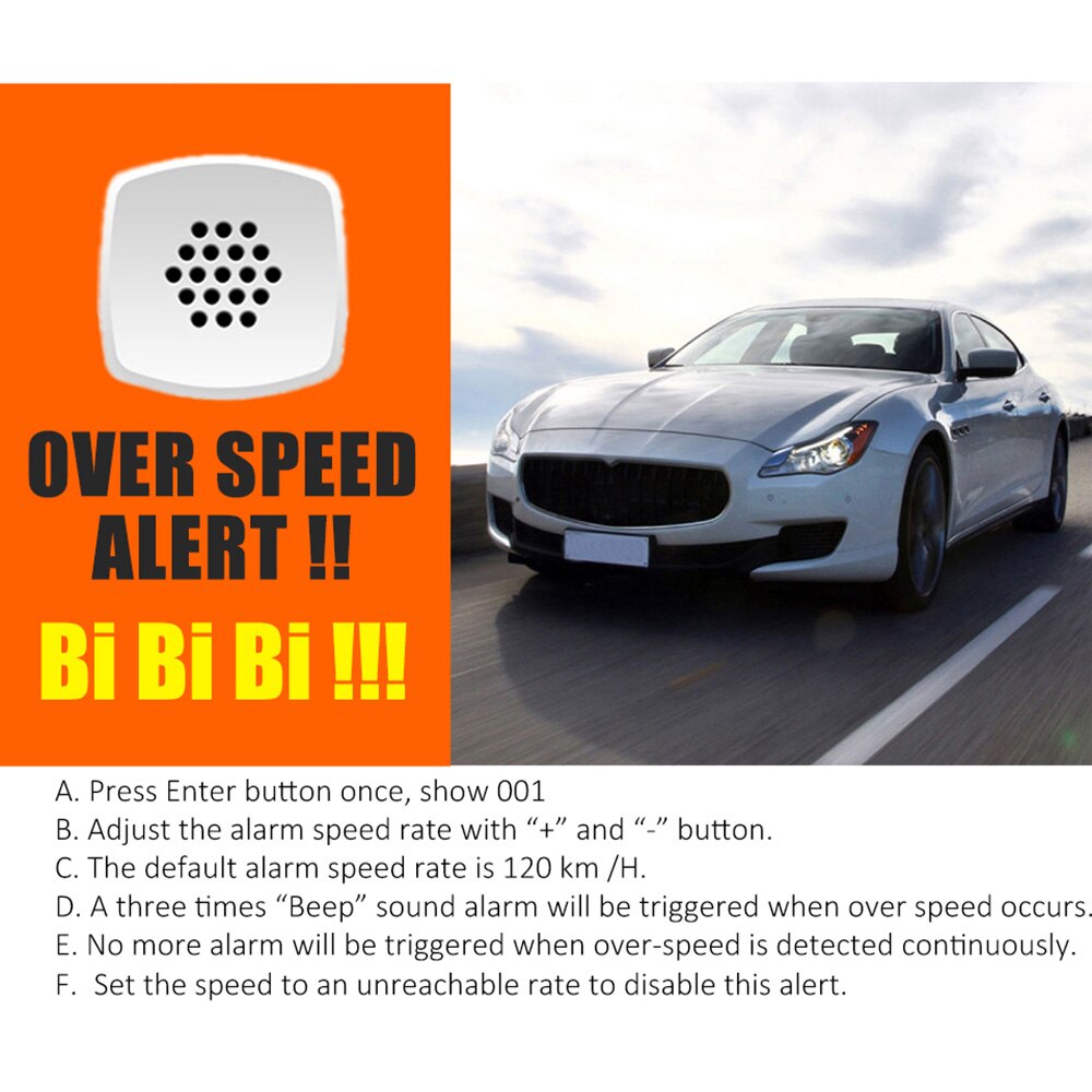 Black Car Speed Meter Universal Mileage Measuring C1090 Accessory Speedometers Display