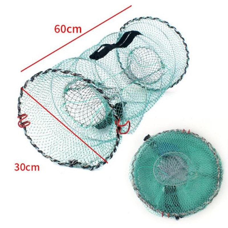 Fishing Basket Foldable Crab Trap Foldable Portable Fine Net Lobster Crayfish Shrimp Bait Net Tool: 30x60cm