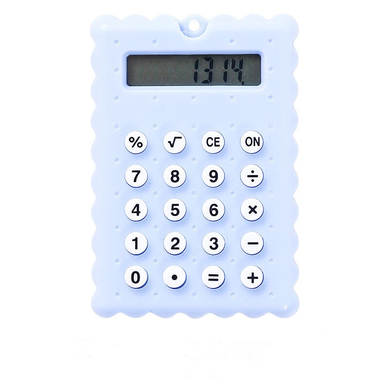 Bærbar tegneserie lommeregner lommestørrelse 8 cifre display mini ultra-tynd knap batteri sød lommeregner skoleelev
