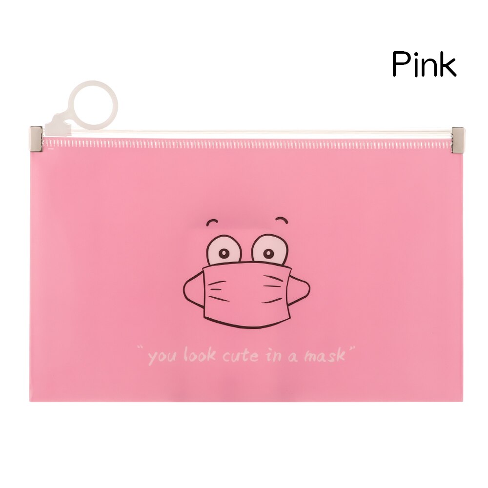 1PC Portable Transparent Anti-dust Mask Storage Bag Dustproof Pollution-Free Face Masks Container Plastic Mask Cover Bag: pink