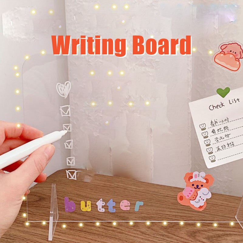 Simple A4 Fully Transparent Acrylic Writing Folder Board Paper Clip Holder Painting Pad Board Student Stationery