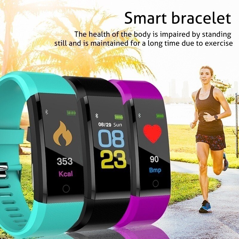 Smart Wristband Fitness Bracelet Band 0.96" Touch Screen LCD Message Heart Rate Time Smartband IP67 Waterproof Wrist Band