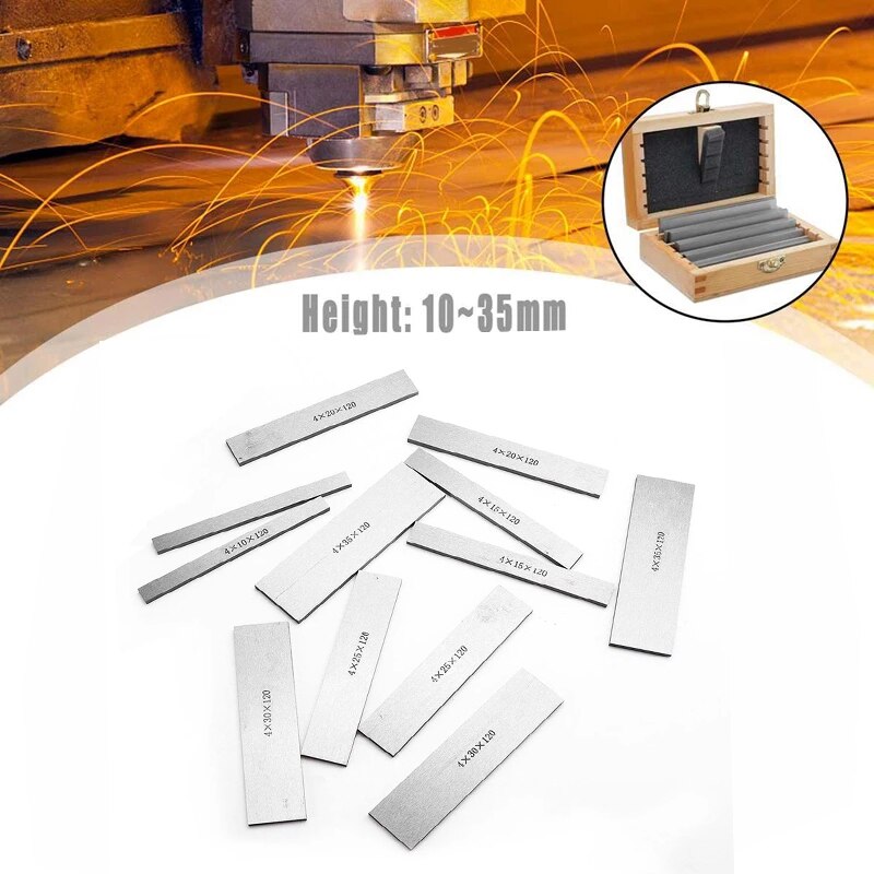 Best 6 Pairs 12Pcs Parallel Pad Gauge Block Alloy Steel CNC Milling Pads Set 120mm x (10-35Mm) for Vice Milling Machine Lathe