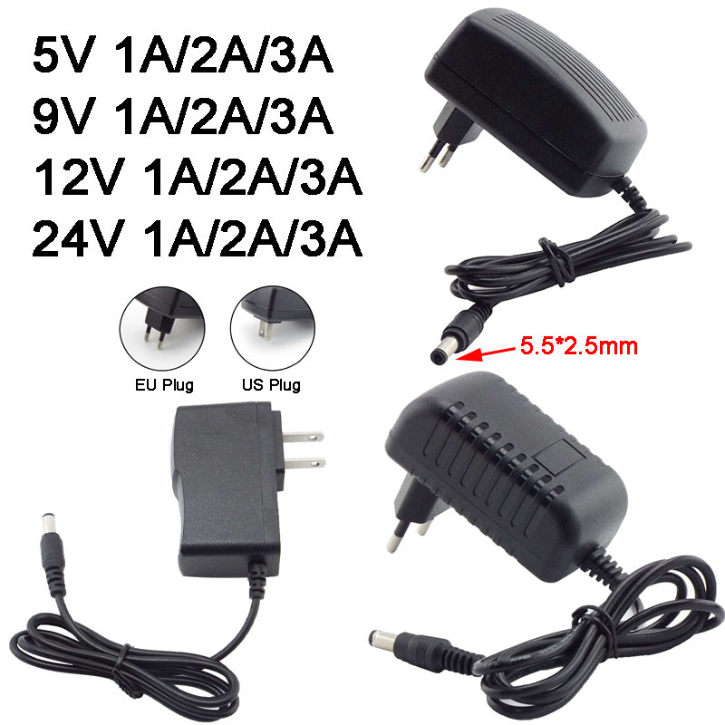 Adaptador AC 110-240V DC 5V 9V 12V 24V 1A 2A 3A 12V, convertidor de fuente de alimentación, cargador para juguetes de teléfono, tira de luz LED Universal Q