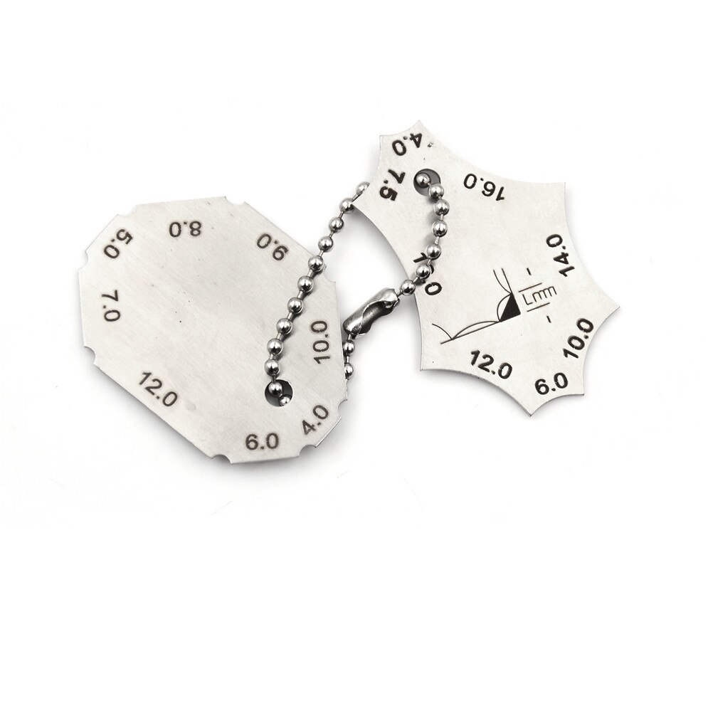 2 Pcs Set Weld Seam Test Ulnar Inspection Ruler Welding Tools Stainless Steel Welding Gauge Key Pocket Gage