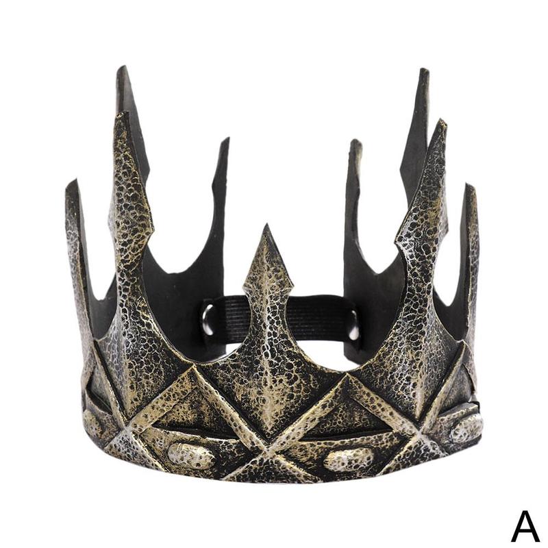 Halloween Krone 3d Pu Schaum mittelalterlich Könige Krone retro König Tiara Krone Headwear Halloween Bühne Leistung Cosplay Kostüm Stütze: Gold