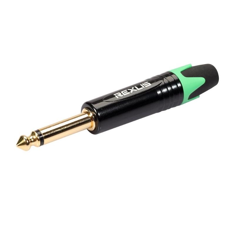 6.35mm Mono Jack Male Plug Connector DIY Soldering Plug for Microphone Support: Green