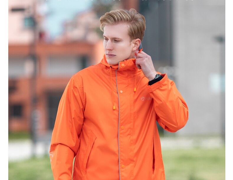 Thick Hiking Reusable Cycling Hooded Raincoats Cycling Rain Suit Outdoor Raincoat Adult Regenjas Mannen Rain Gear BK50YY