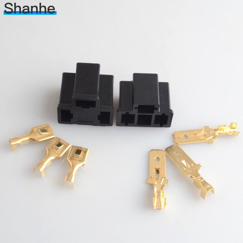 1kits 3Pin H4 Car connector plug H4 Auto holder plug 7.8mm lamp plug bulb socket for Male + female