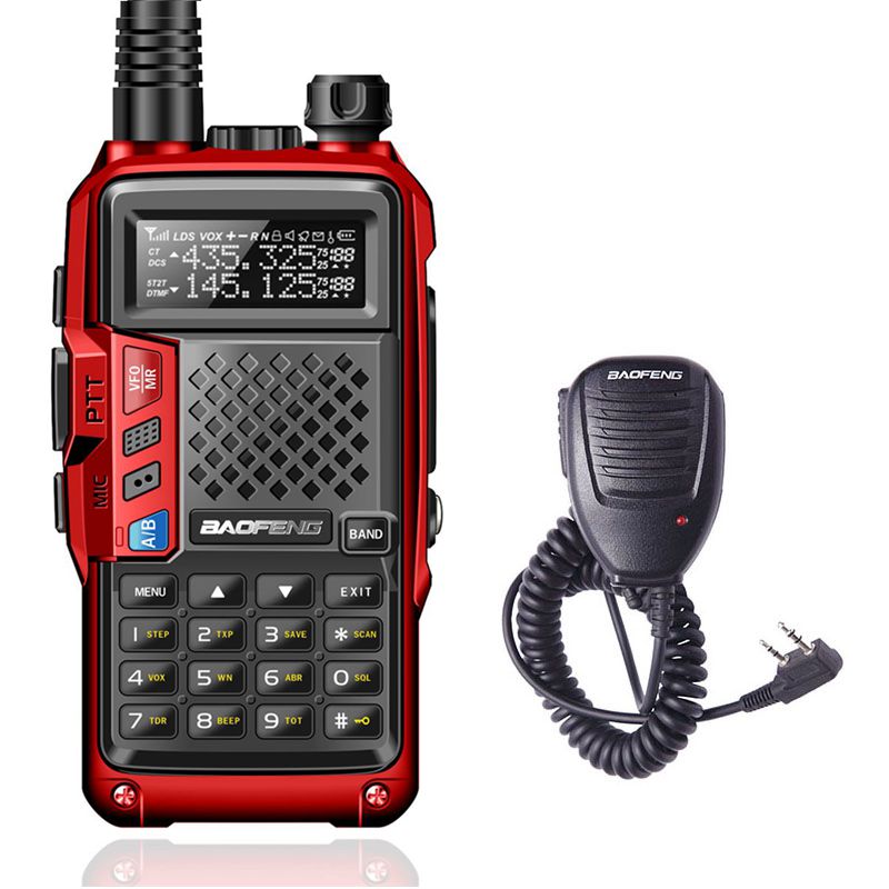 BAOFENG BF-UVB3 PLUS 8W 8watt High Power UHF/VHF Dual Band 10KM Long Range draagbare ham walkie Talkie Meerdere Opladen Modus: red speaker