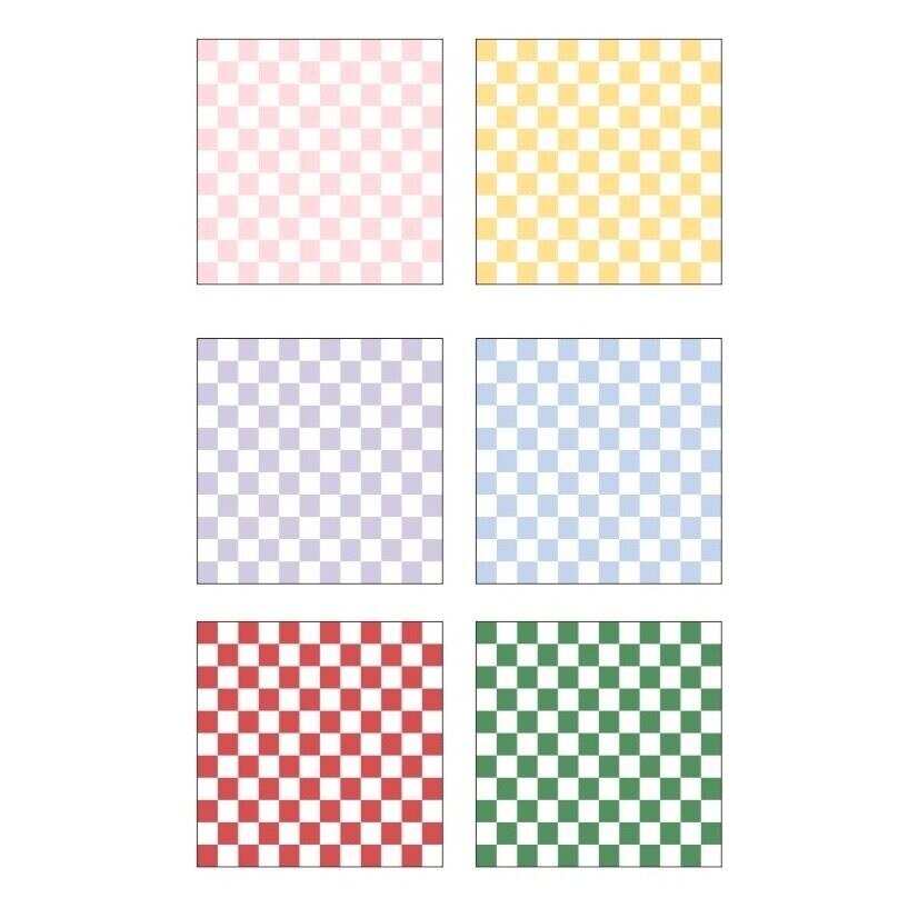 DIY Idol Cards Pink Square Loose Leaf Notebook Clear Photo Collage Card Star Admirer Square Binder 꾸미기 Korean Stationary: 48pcs Checker Paper