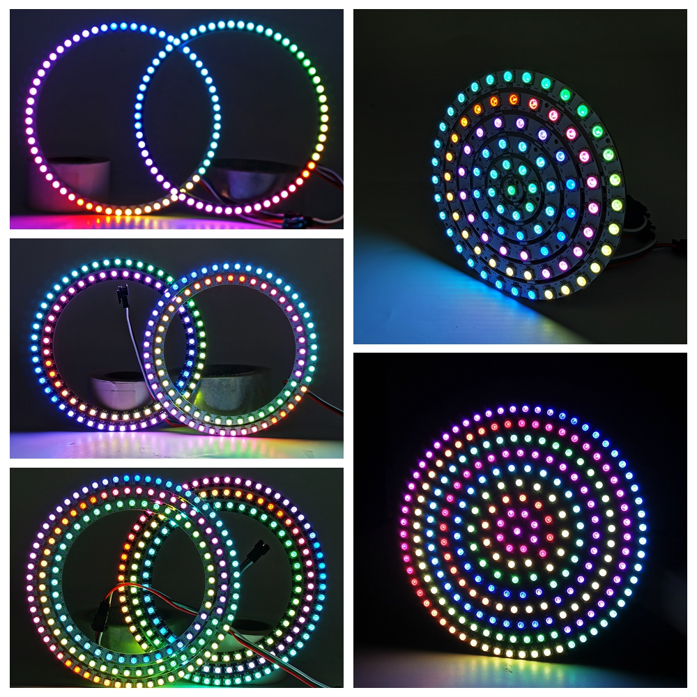 DC5V WS2812B RGB Led Ring Individually Addressable 3Pin WS2812 Round Module 5050 Built-in Pixel 1 8 16 24 35 45 60 88 93 148 241