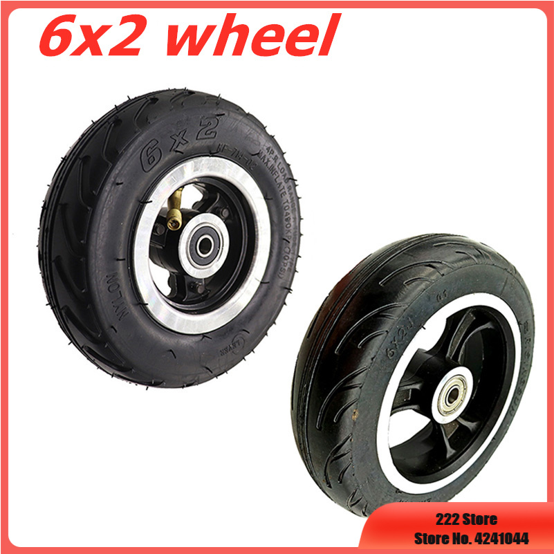 Electric Scooter 6 Inch Wheel 6x2 With Air tyre/Solid Tire Metal Hub 608 /628 Bearings 8/10mm Axle Hole Trolley Cart