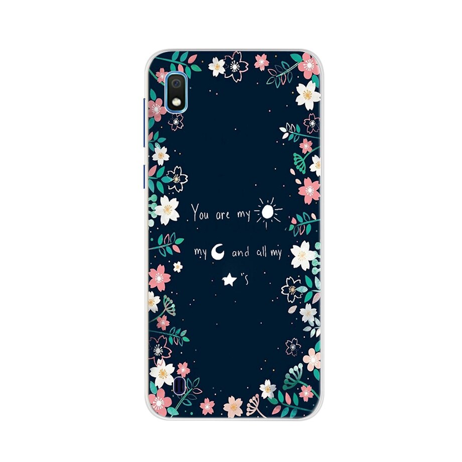 Voor Samsung Galaxy A10 Case Siliconen Telefoon Case Voor TPU Samsung A10 Achterkant EEN 10 A10 Protector Soft bloem Case Bumper