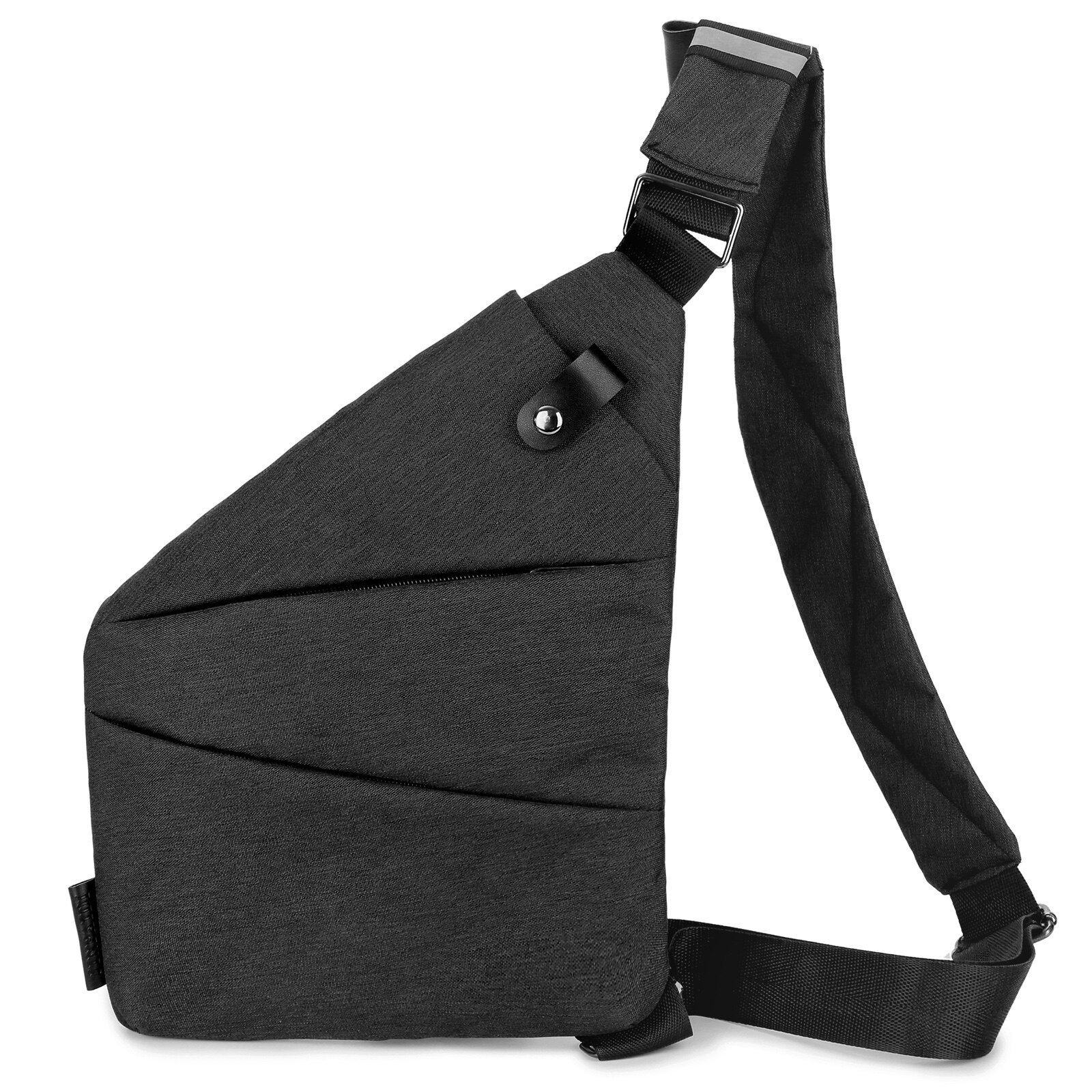 Lixada heren dames oxford heuptas schoudertas crossbody outdoor sport schoudertas borst dagelijks picknick canvas messenger bag bolsa: Zwart
