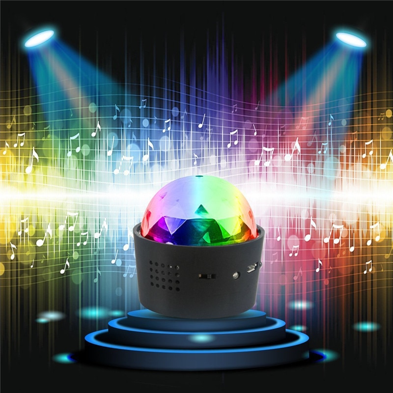 Draadloze Disco Ball Lights Battery Operated Sound Activated LED Party Strobe Light Mini Portable RGB DJ Stage Light met USB