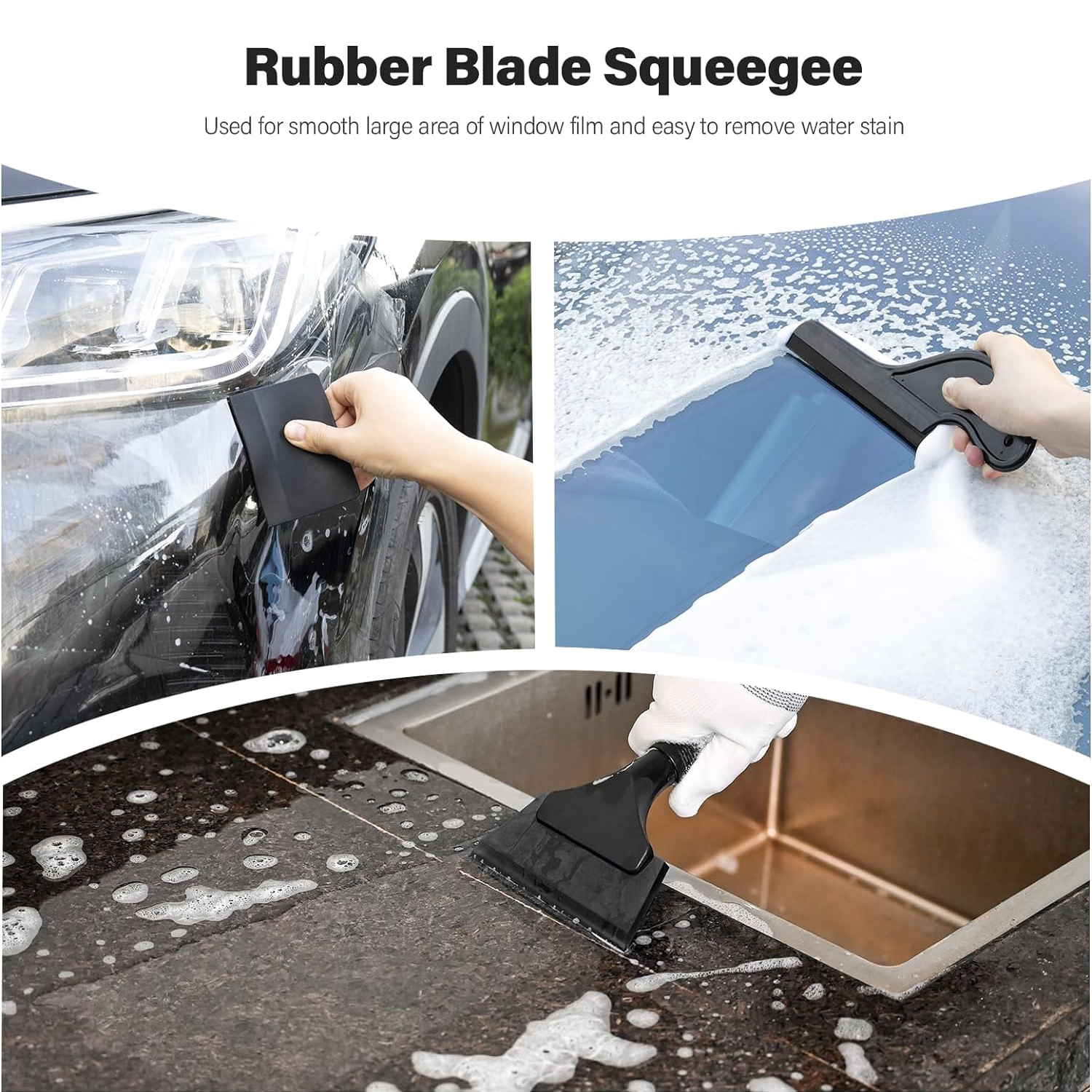EHDIS Vinyl Wrap Tool Kit Car Window Cleaning Water Remover Scraper Handled Bulldozer Squeegees Auto Tint Film Tool