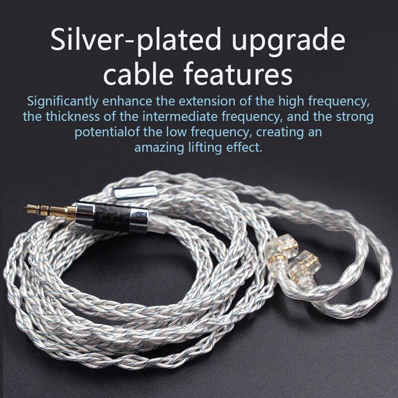 KZ 8 Core Silber Blau Hybrid 784 kerne Silber überzogene Upgrade Kabel Kopfhörer Kabel Für KZ ZS10 PRO ZSN PRO ZSX DQ6 ZAX ASX ASF