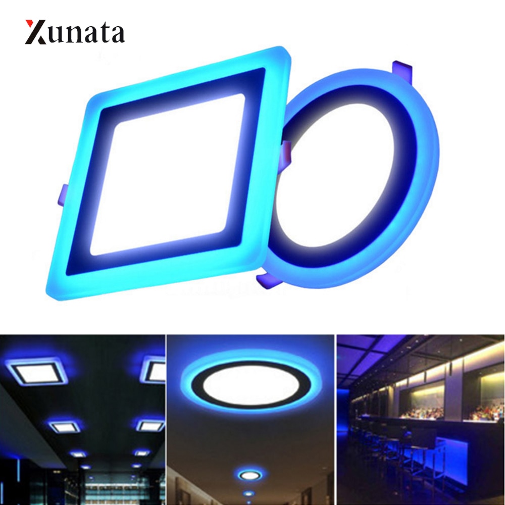 XUNATA Dubbele Kleur Led-paneel Licht 6 W 9 W 16 W 24 W Ronde Vierkante Licht Panel LED Plafond lamp AC175-265V Indoor Inbouwdownlight