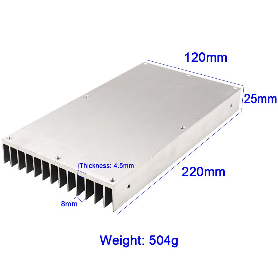220x120x25mm 200W Kühlkörper für LED-leuchten Electronuics DIY 500g Hohe Wärmeleitfähigkeit Aluminium kühlkörper LED Kühler