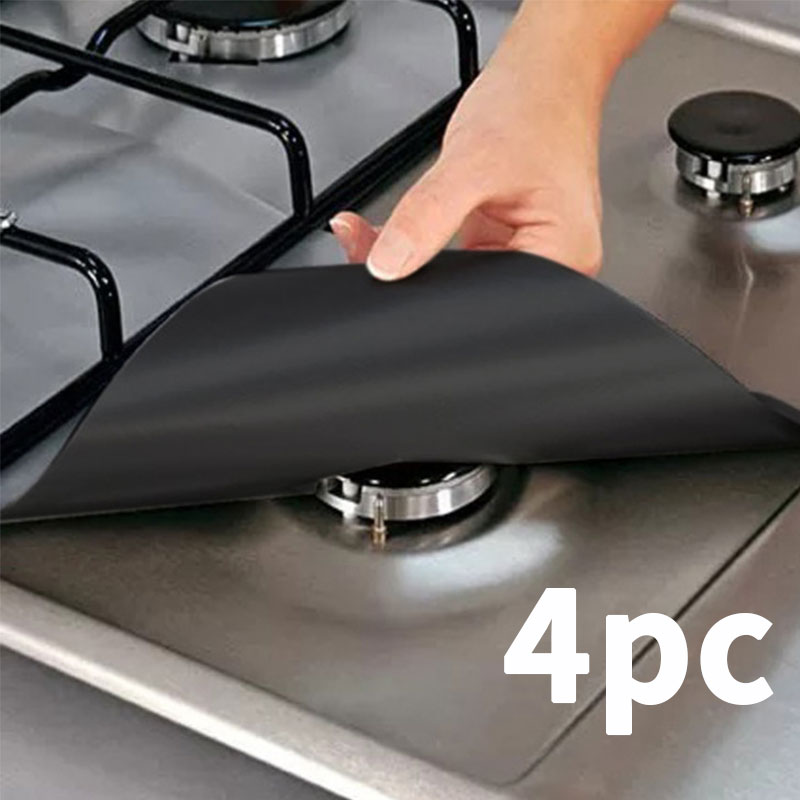 Environmental protection 4-piece reusable foil cover non stick stove burner gas stove protector mattress cleaning stove gasket