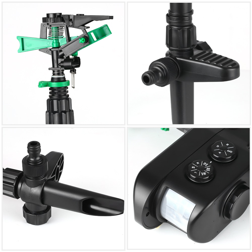 Solar Powered Motion Activated Animal Repeller Garden Motion Rotatable Sprinkler Scarecrow Animal Prevention Deterrent Supplies