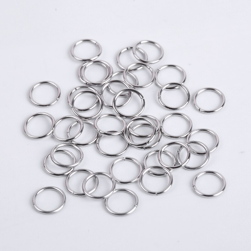 200 unids/lote de acero inoxidable anillos de salto abierto anillos de Split para la fabricación de la joyería DIY conector Accesorios: 1.0x9mm 100Pcs