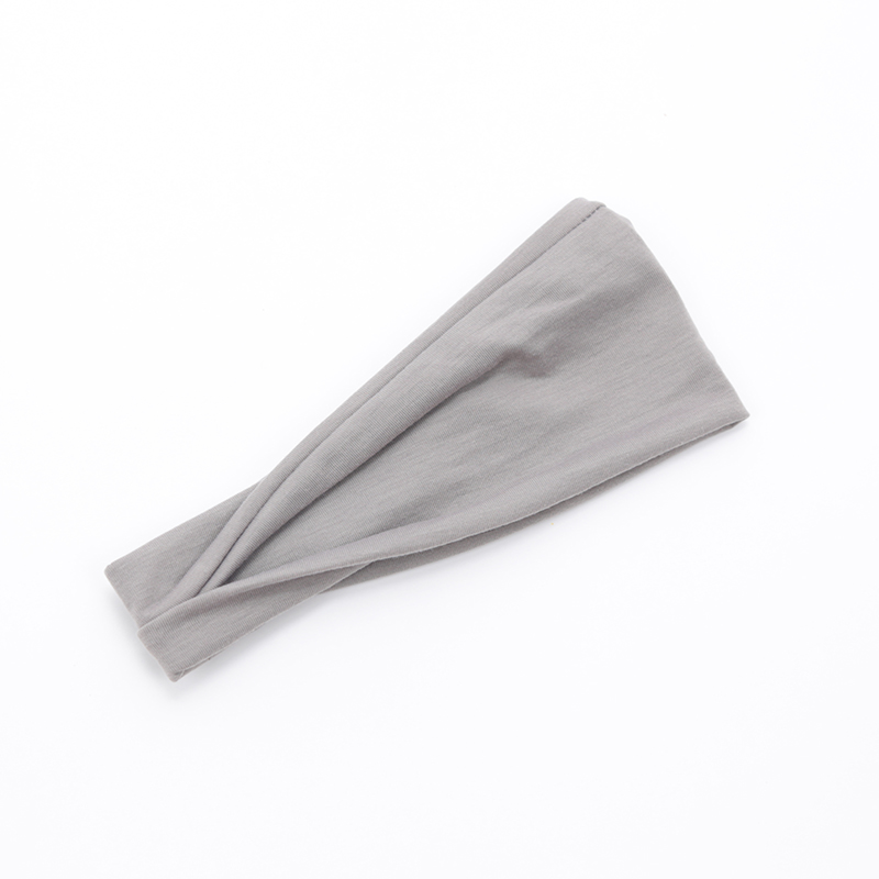 Nuevas bandas elásticas para el cabello de Color sólido para mujer, diadema de Yoga, turbante de , aro para el cabello para maquillaje, diadema anudada vintage, accesorios para el cabello: Gris claro