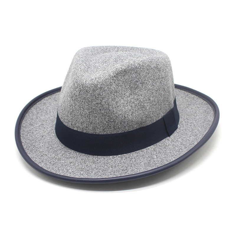 Sombreros de fieltro vintage para hombres y mujeres, sombreros elegantes de lujo con imagen de boda, Panamá, sombrero de cowboy, para primavera y otoño, novedad: 3