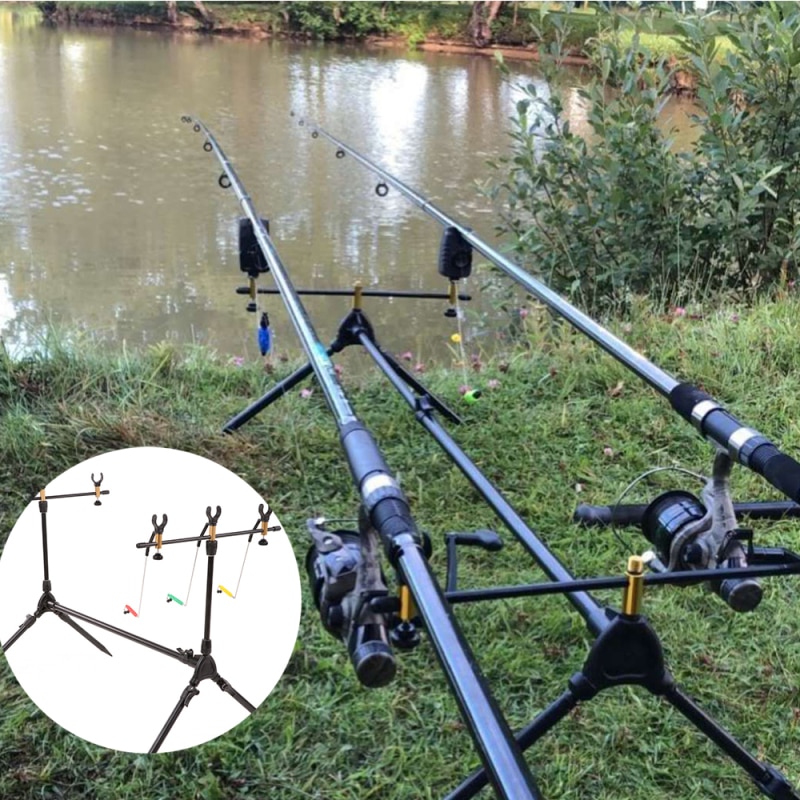Adjustable Fishing Rod Pod Stand Holder Fishing Pole Pod Stand Fishing Tackle Fishing Rod Bracket Accessories+4 Fishing Rods Use