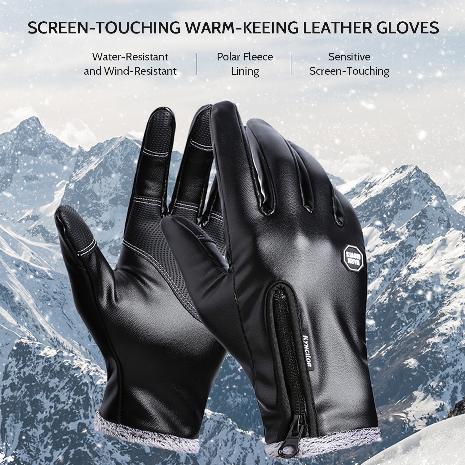 Winterhandschuh/Fahrradhandschuhe, Winddichte Touchscreen Handschuhe modische Warmhaltehandschuhe für den