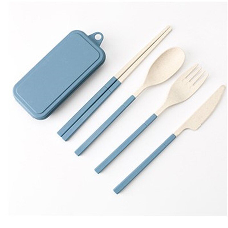 Baby Gadgets Tableware Set Children Utensil Stainless Steel Toddler Dinnerware Cutlery Cartoon Infant Food Feeding Fork Spoon: Blue sets