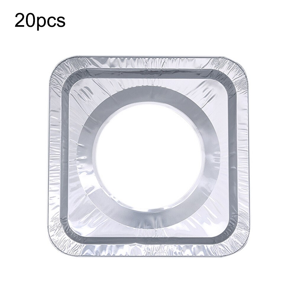 Lot de 20 housses de cuisinière jetables en aluminium résistant à l'huile et à la chaleur, pour four à gaz, tampon de nettoyage pour la cuisson: A2