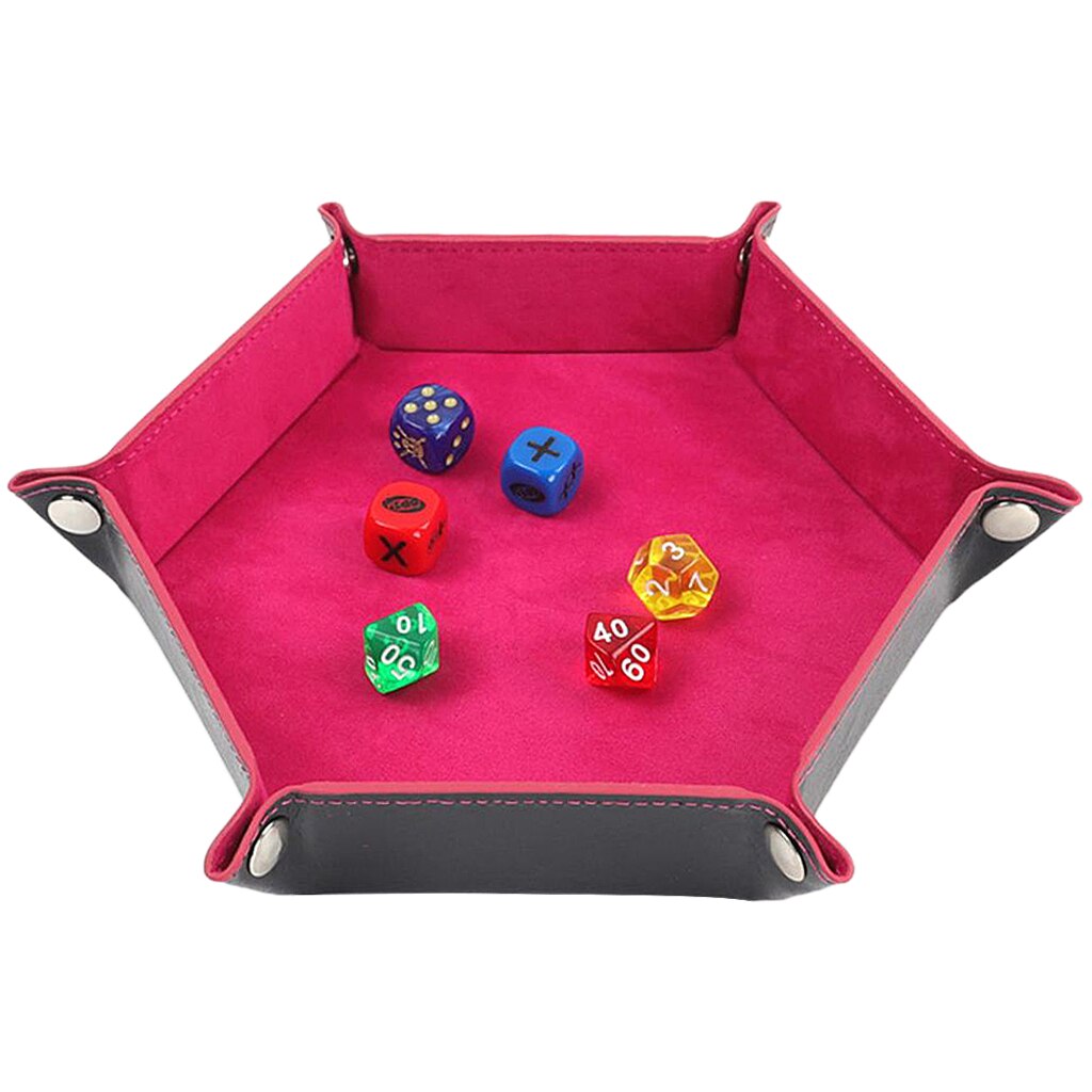 Vouwen Dobbelstenen Hexagon Lade Rolling Lade Dobbelstenen Opbergdoos Voor Tafel Games Leather & Flanel Opslag Houder Voor Thuis