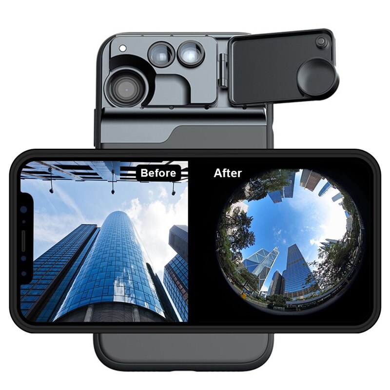 5 In 1 Telefoon Lens Kit 20X 25X Super Macro Lens Cpl Fisheye 2X Telelens Case Voor Iphone 12 pro Max/11 Pro Max Mini