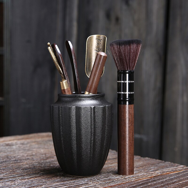 Ceramic Tea Ceremony Six Gentlemen Kung Fu Tea Accessories Black Sandalwood Tea Set Tea Making Tool Tea Clip Tea Needle: color4