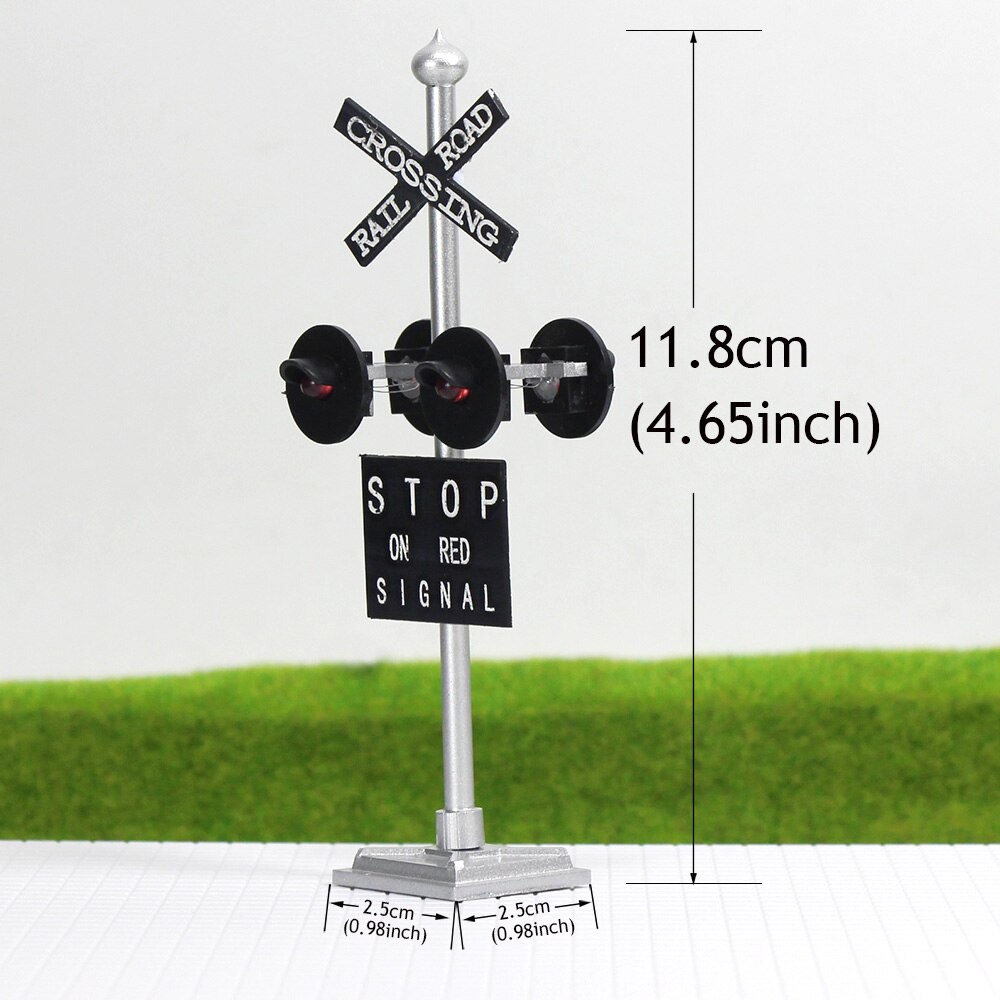 1lot O/HO/N Skala Modell Eisenbahn Block Signal Verkehrs Bahnübergang Signal 4 Köpfe Leds Made + Circuit Board Flasher: O Scale