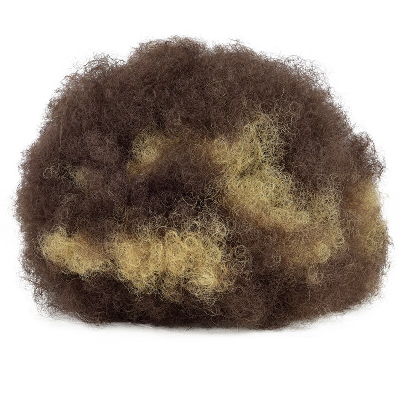 Silike syntetisk kort afro puf hår knold høj temperatur snøre hestehale klip i hår forlængelse kinky puf hår knold: F4-27-12 tommer