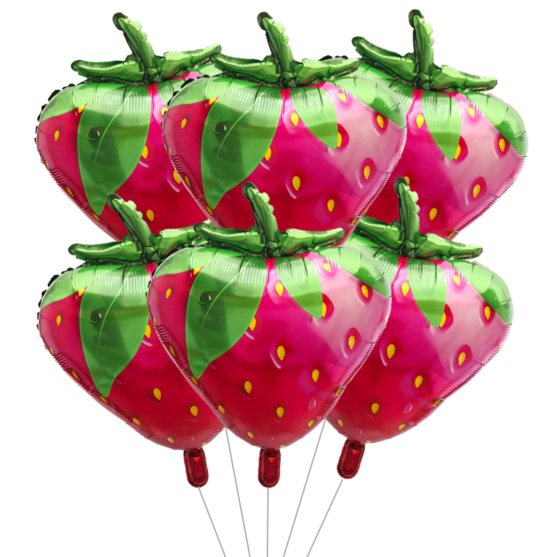 6 uds globos de frutas fresa aguacate papel de aluminio globo de helio sandía naranja Cactus Ballon decoración de temática para niños: LASER