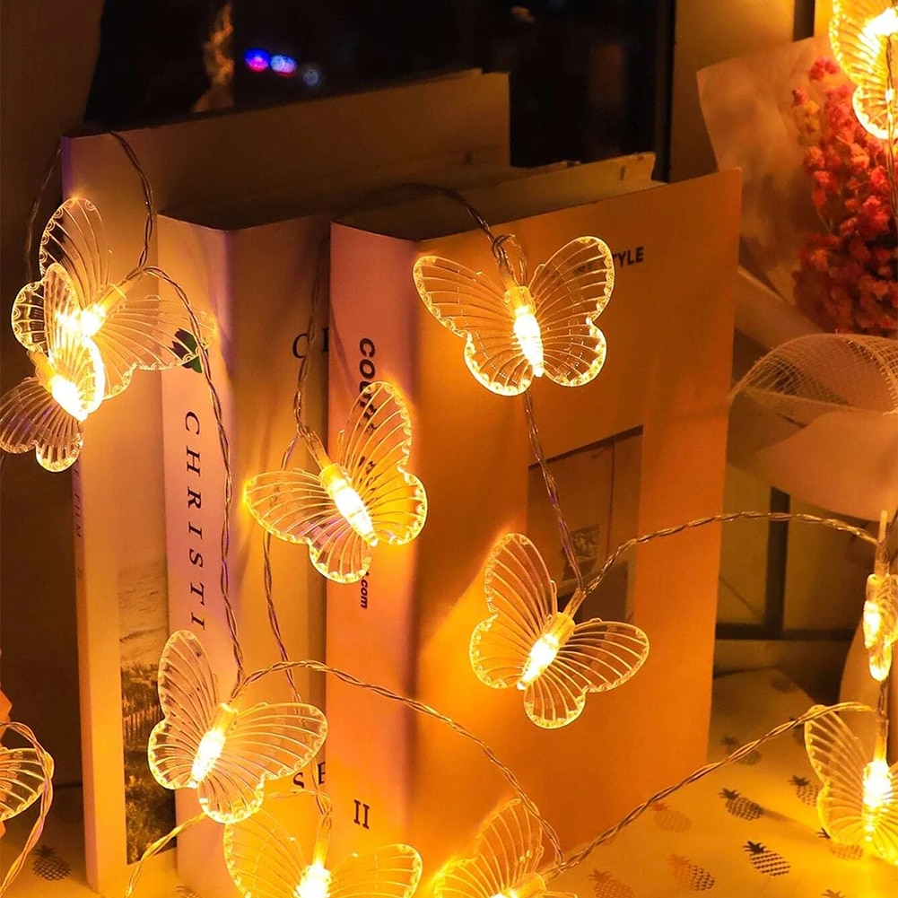 20 Led String Light Battery Operated Vlinder Party Garland Fairy Lamp Kerstverlichting Bruiloft Lamp Woondecoratie