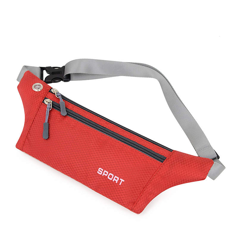 Fanny Pack Female For iPhone 12 Sports Phone Waterproof Chest Handbag Unisex Waist Bag Waist Packs Belly Belt Bags Purse: RED