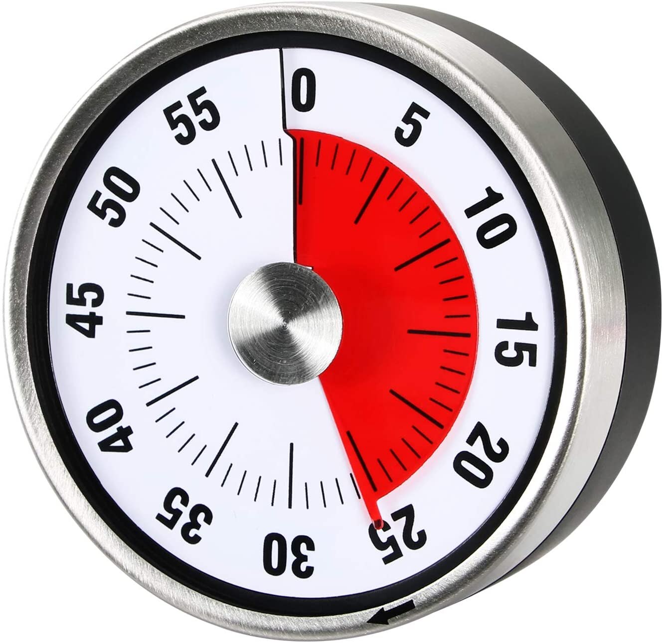 Stainless Steel Mechanical Kitchen Timer Magnet Round Shape 60 Minutes Countdown Cooking Clock Alarm Time Reminder