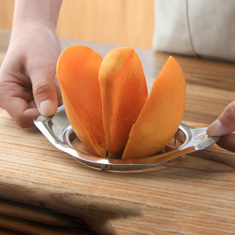 1pc rustfrit stål mango cut pitter mango core remover splitter frugt fersken skiver køkken gadget tilbehør