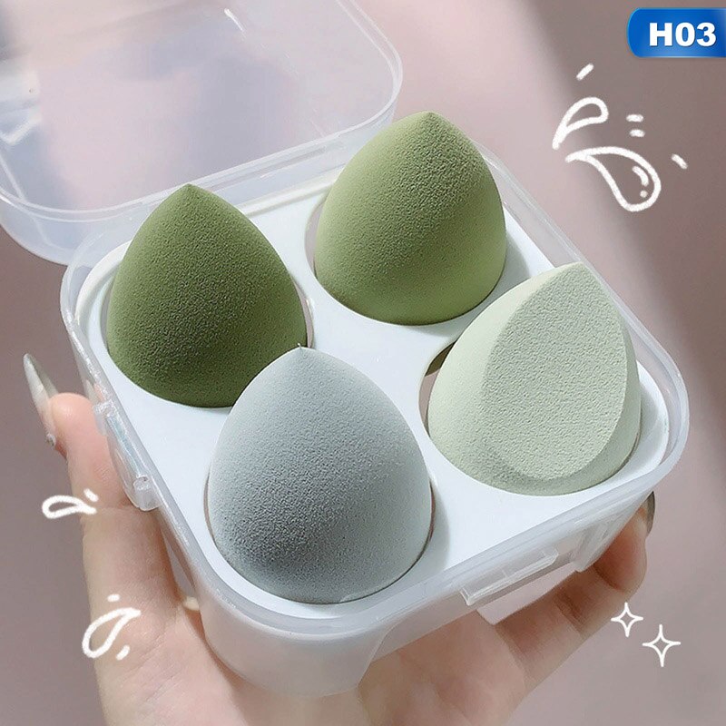 4PCS Makeup Beauty Puff Sponge Set Foundation Powder Blush Blender Makeup Accessories Tools Cosmetic Blending Sponge Beauty Egg: H03