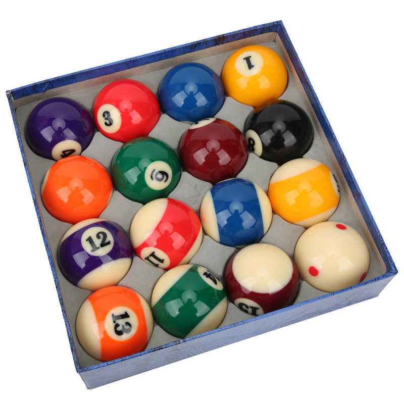 16Pcs 48mm Billiard Balls Set Gloss Resin Bright Colors American Pool Table Balls