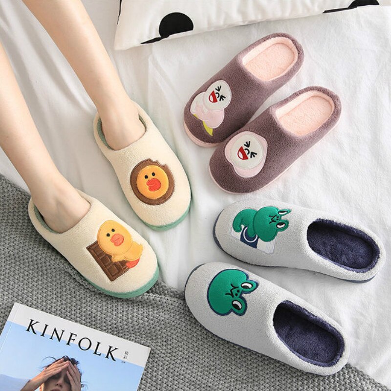 Xiaomi Mijia Non-slip Winter Slippers Home Men Women Warm Floor Shoes Cotton Ladies Indoor Slippers Cute Couple Plush Slipper