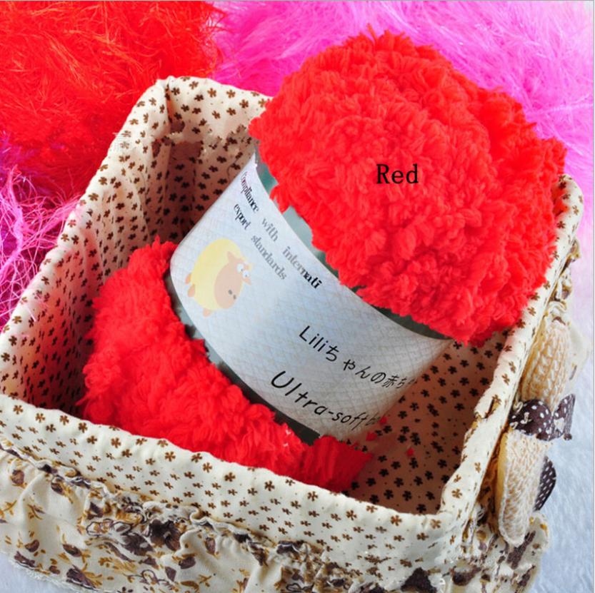 Super Soft Smooth Chunky Acrylic Double Knitting Wool Yarn Colorful Skein Ball Yarn For DIY Knitting Craft Baby Clothes Hat: Red